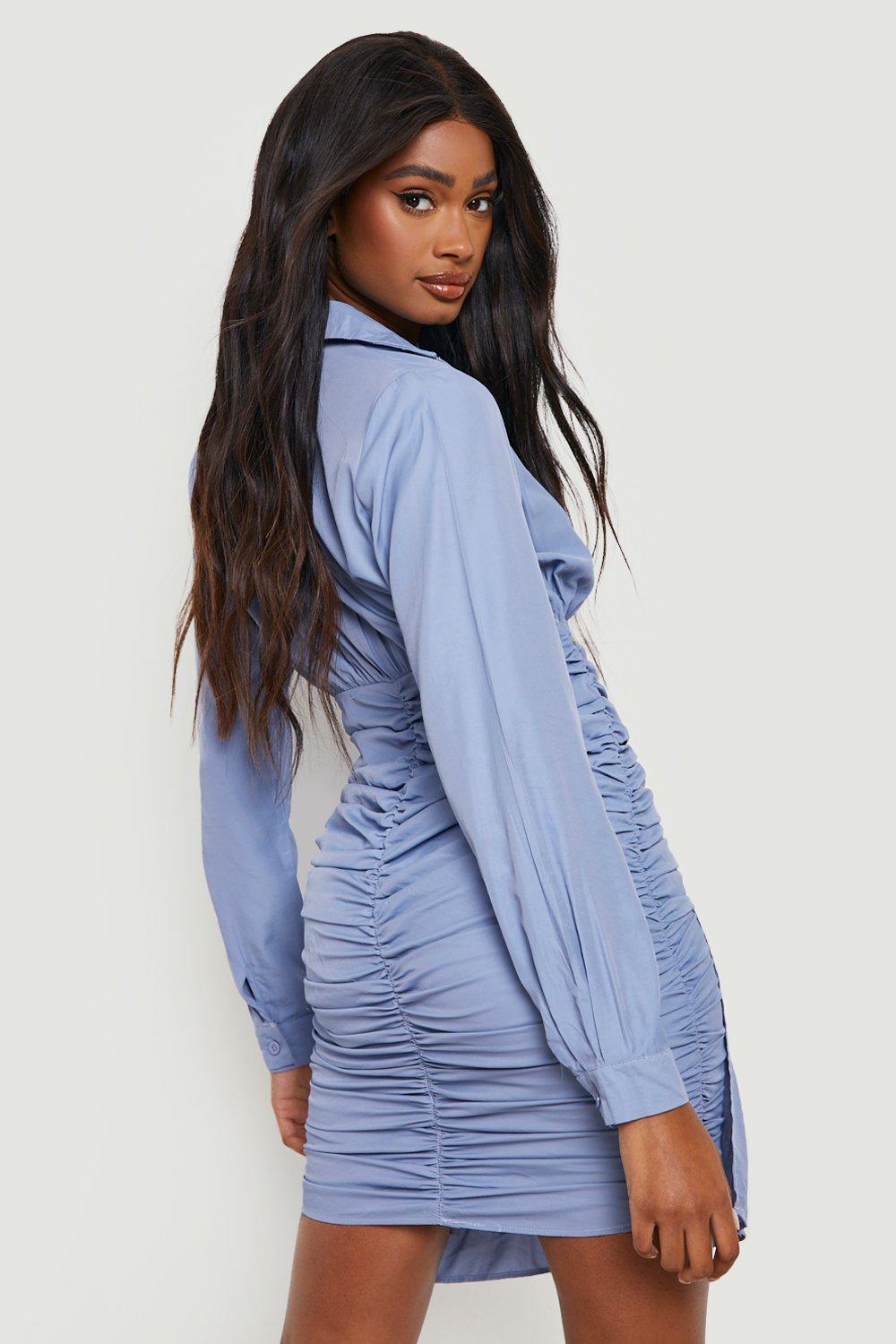 Baby blue dress outlet boohoo